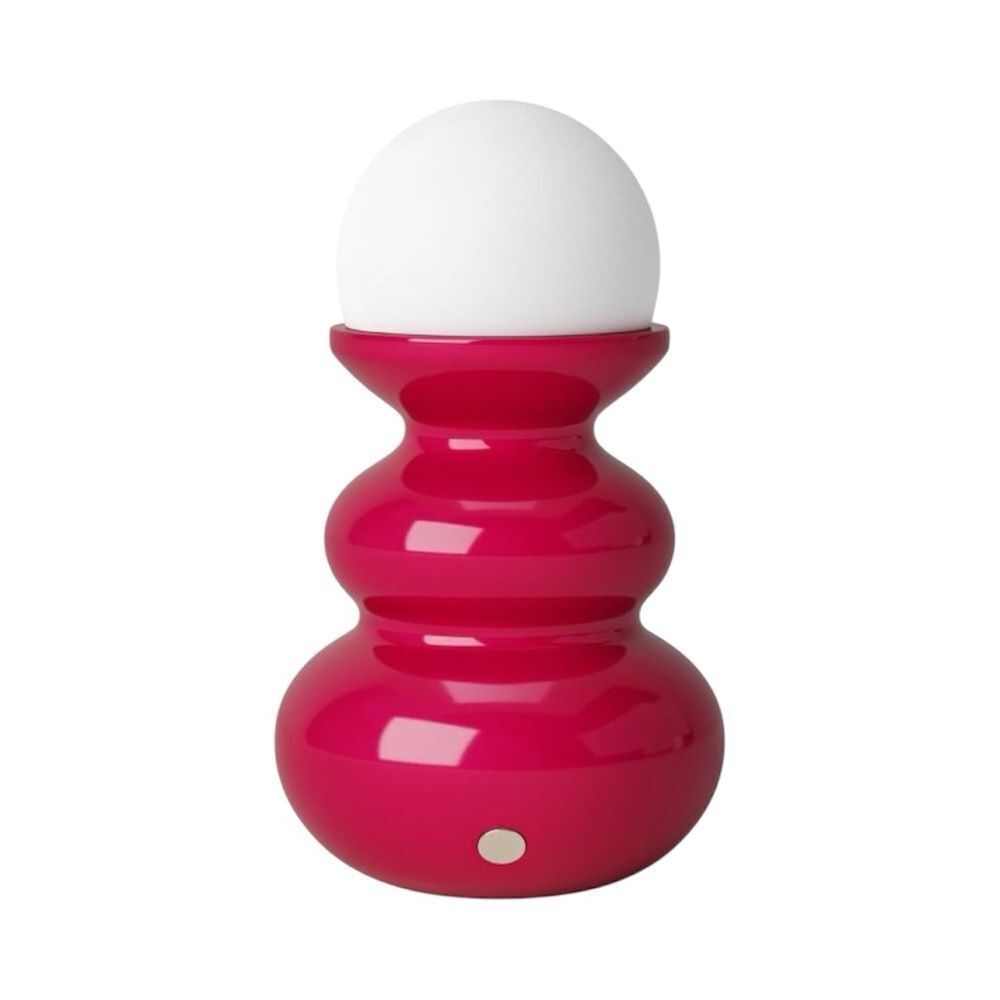 Mini Plastic Table Lamp with Glass Orb Pink NWOT